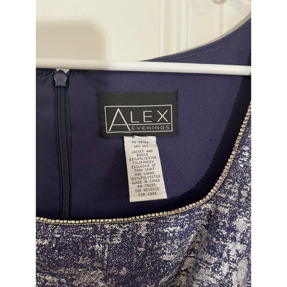 Alex Evenings purple silver maxi gown with jacket size 12 - Picture 4 of 9